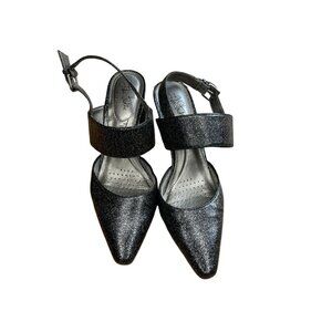 Life Stride Womens Black Glitter Heels Size 7.5